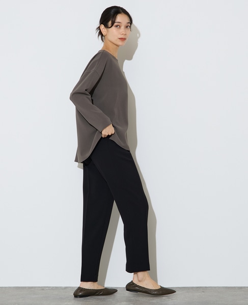 【定番】ダブルクロスワイドシルエットブラウス 詳細画像 チャコール 9