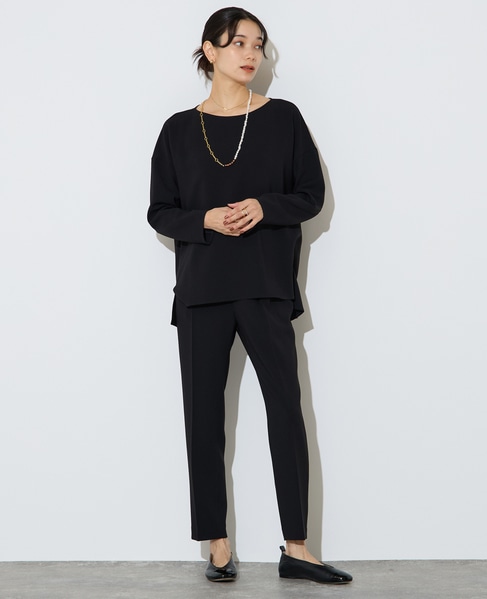 【定番】ダブルクロスワイドシルエットブラウス 詳細画像 ブラック 4