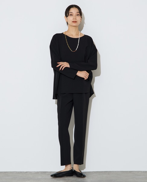 【定番】ダブルクロスワイドシルエットブラウス 詳細画像 ブラック 5