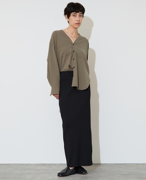 Vカラーシャツ 詳細画像 カーキ 10