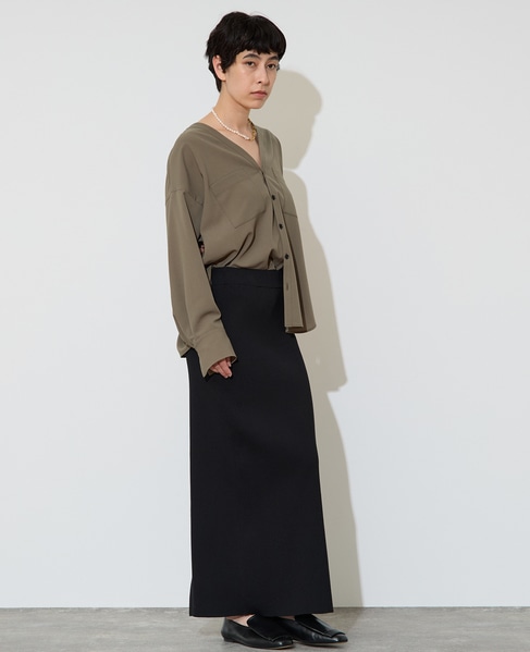 Vカラーシャツ 詳細画像 カーキ 11