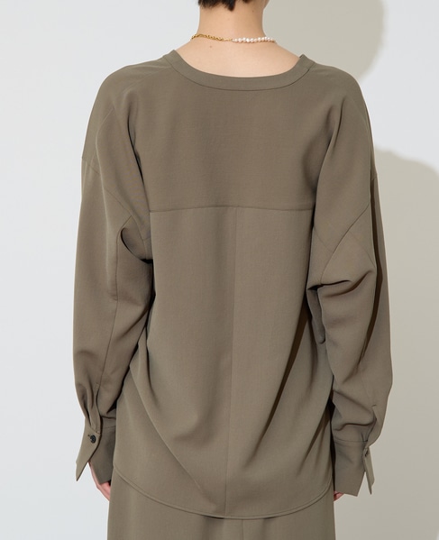 Vカラーシャツ 詳細画像 カーキ 17