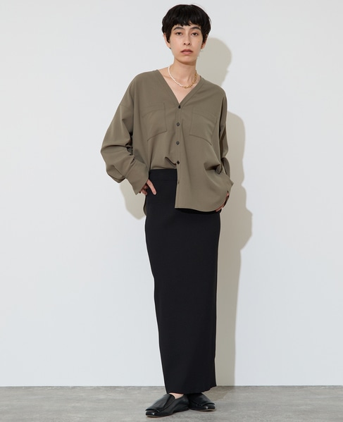 Vカラーシャツ 詳細画像 カーキ 9