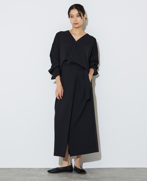 Vカラーシャツ 詳細画像 ブラック 4