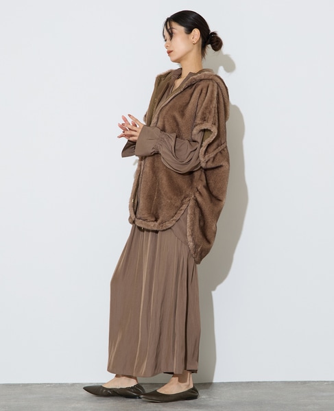 割繊ギャザースキッパーブラウス 詳細画像 カーキ 13