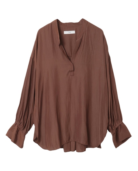 割繊ギャザースキッパーブラウス 詳細画像 ブラウン 15