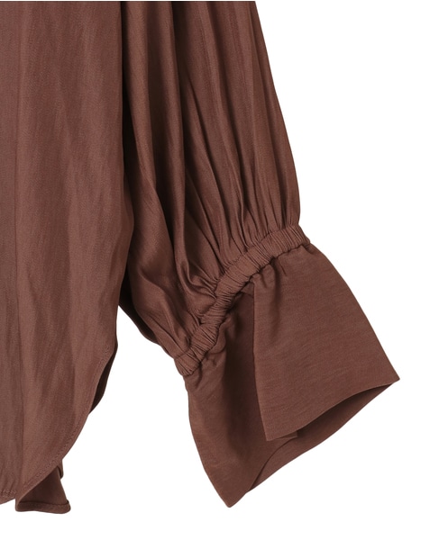 割繊ギャザースキッパーブラウス 詳細画像 ブラウン 18