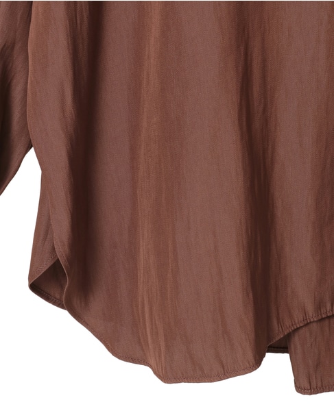 割繊ギャザースキッパーブラウス 詳細画像 ブラウン 19