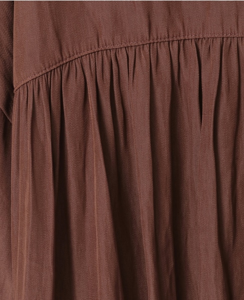 割繊ギャザースキッパーブラウス 詳細画像 ブラウン 20
