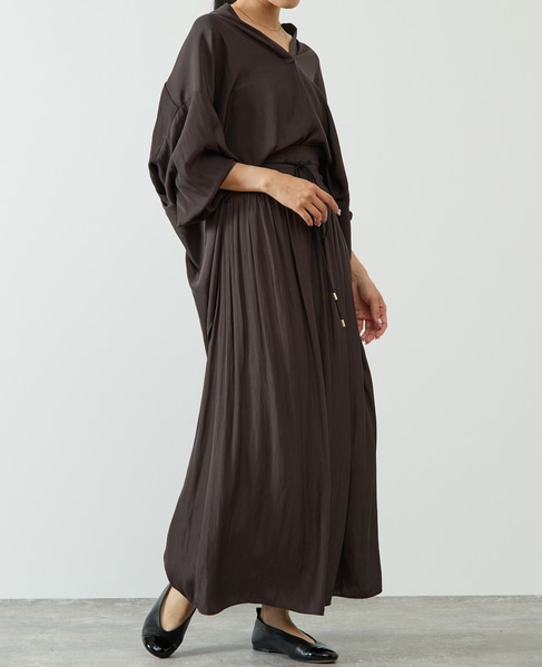 割繊ギャザースキッパーブラウス 詳細画像 チャコールグレー 2