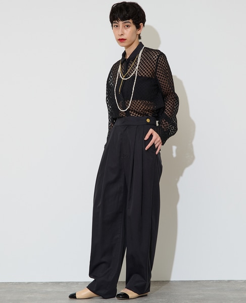 オパールドットシアーシャツ 詳細画像 ブラック 3