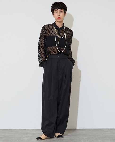 オパールドットシアーシャツ 詳細画像 ブラック 4