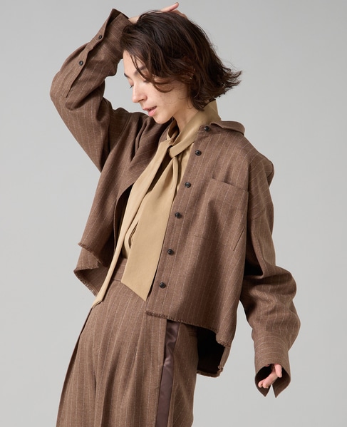 クロップドシャツ 詳細画像 ブラウン 3