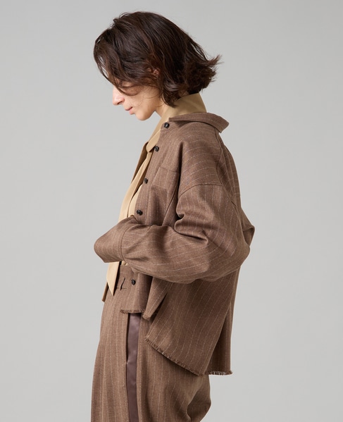 クロップドシャツ 詳細画像 ブラウン 4