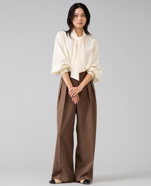 サテンボウタイ付きブラウス 詳細画像 ホワイト 4