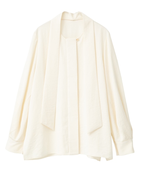 サテンボウタイ付きブラウス 詳細画像 ホワイト 9