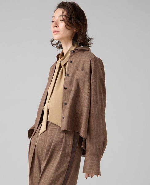 サテンボウタイ付きブラウス 詳細画像 ベージュ 5