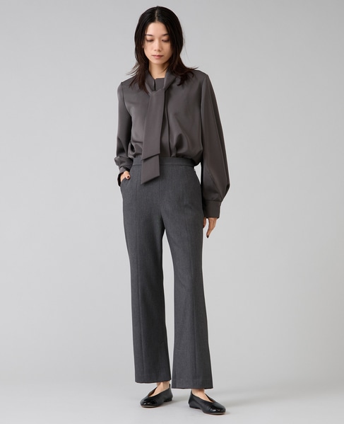 サテンボウタイ付きブラウス 詳細画像 チャコールグレー 10