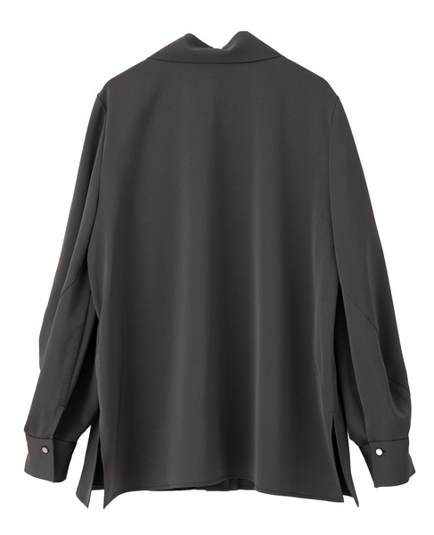 サテンボウタイ付きブラウス 詳細画像 チャコールグレー 14
