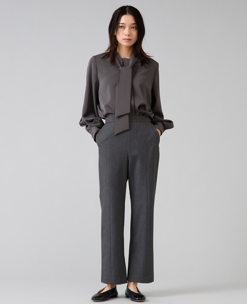 サテンボウタイ付きブラウス 詳細画像 チャコールグレー 9