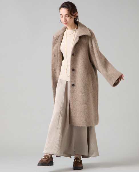 シャギーステンカラーコート 詳細画像 モカ 3