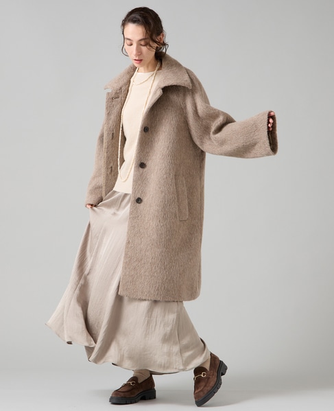 シャギーステンカラーコート 詳細画像 モカ 5