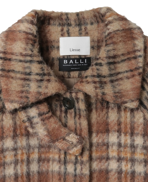 チェックシャギーステンカラーコート 詳細画像 ベージュチェック 10