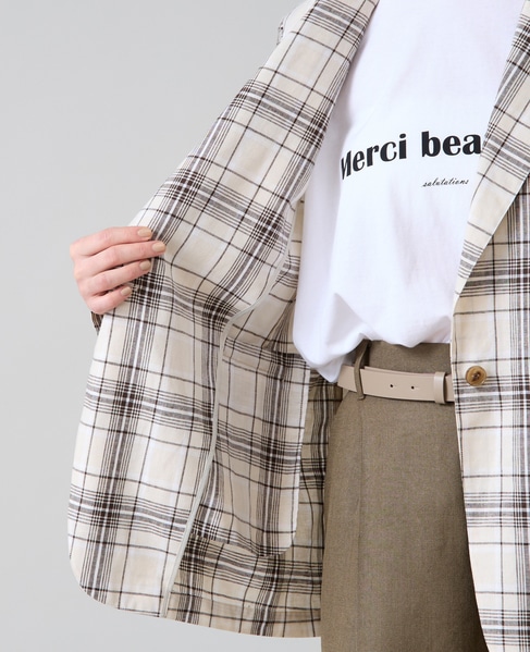 リネンテーラードジャケット 詳細画像 チェック 15