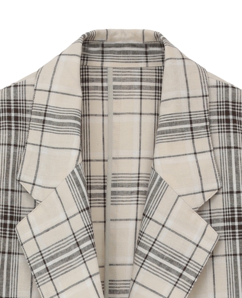 リネンテーラードジャケット 詳細画像 チェック 18