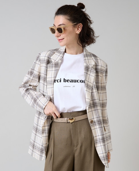 リネンテーラードジャケット 詳細画像 チェック 2