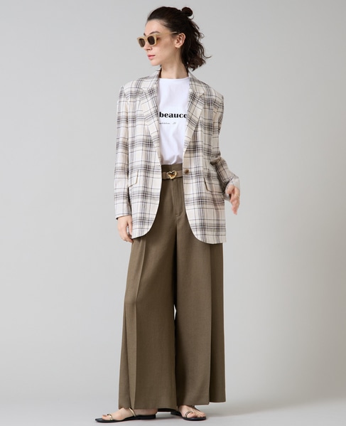 リネンテーラードジャケット 詳細画像 チェック 4