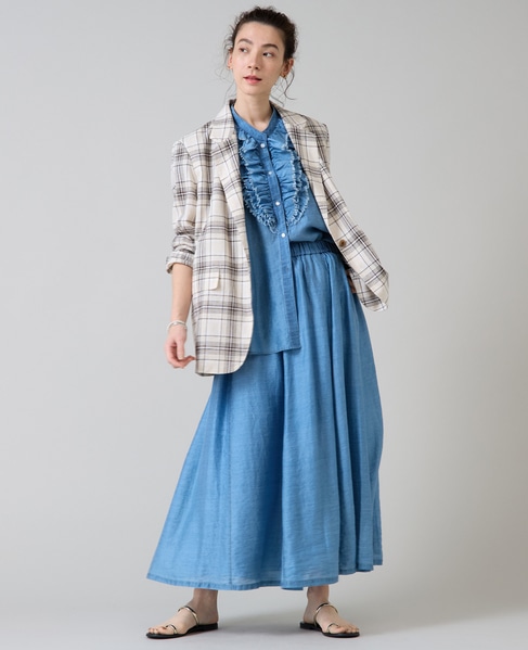 リネンテーラードジャケット 詳細画像 チェック 8