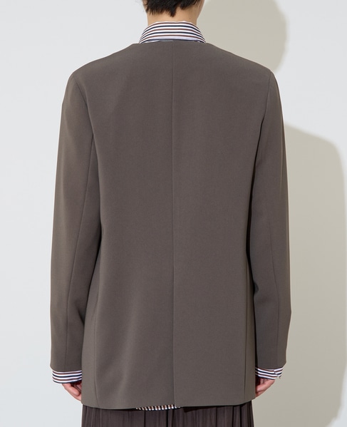 【定番】ダブルクロスノーカラージャケット 詳細画像 チャコール 12