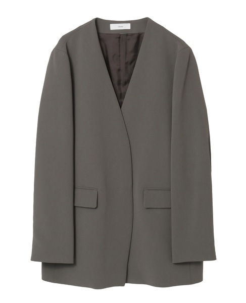 【定番】ダブルクロスノーカラージャケット 詳細画像 チャコール 14