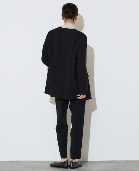 【定番】ダブルクロスノーカラージャケット 詳細画像 ブラック 10