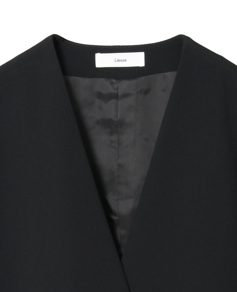 【定番】ダブルクロスノーカラージャケット 詳細画像 ブラック 14