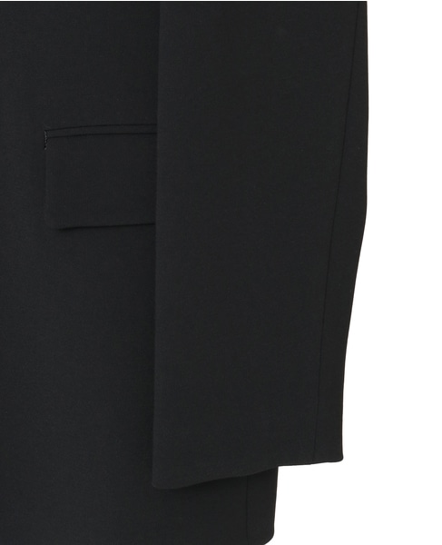 【定番】ダブルクロスノーカラージャケット 詳細画像 ブラック 15