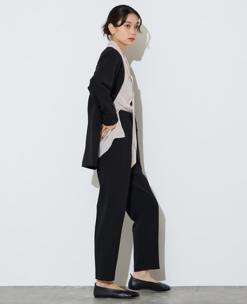 【定番】ダブルクロスノーカラージャケット 詳細画像 ブラック 3