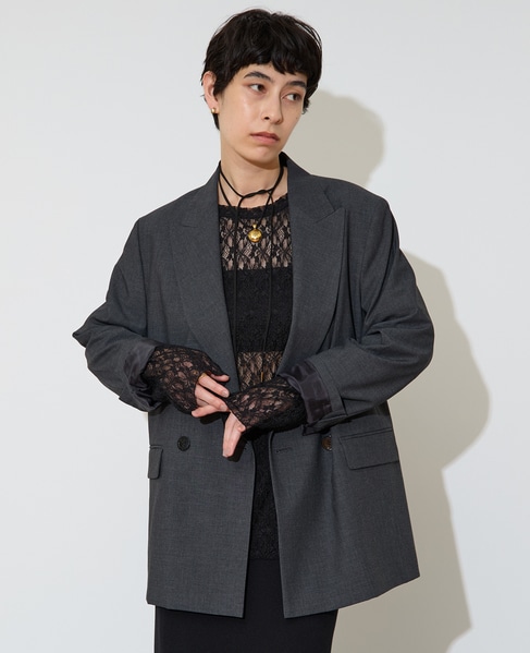 テーラードダブルジャケット 詳細画像 チャコールグレー 1