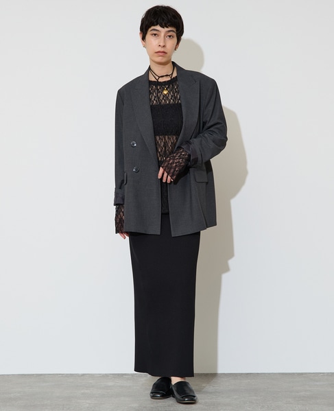 テーラードダブルジャケット 詳細画像 チャコールグレー 6
