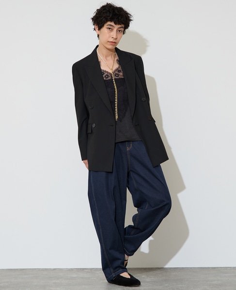 テーラードダブルジャケット 詳細画像 ブラック 2