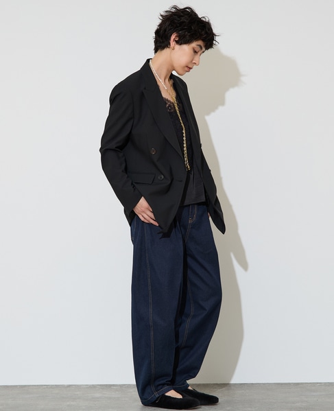 テーラードダブルジャケット 詳細画像 ブラック 6