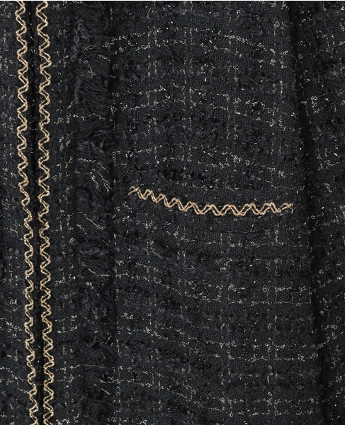 ブレード使いノーカラーツイードジャケット 詳細画像 ブラック 10