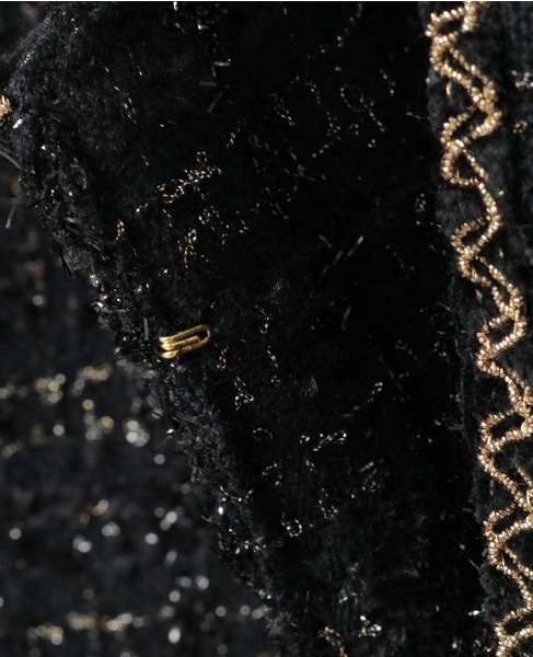 ブレード使いノーカラーツイードジャケット 詳細画像 ブラック 11