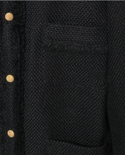 フリンジノーカラーツイードジャケット 詳細画像 ブラック 12