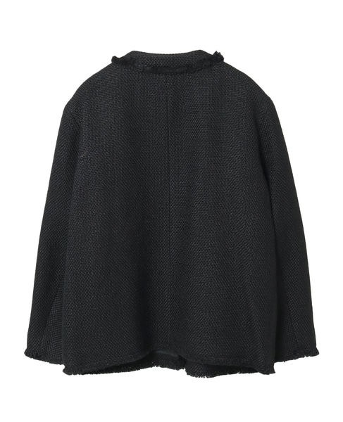 フリンジノーカラーツイードジャケット 詳細画像 ブラック 8