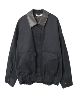 フェイクレザーコンビブルゾン