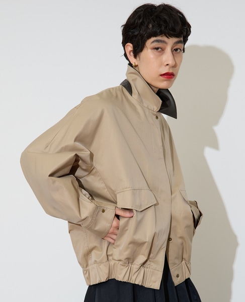 フェイクレザーコンビブルゾン 詳細画像 ベージュ 1