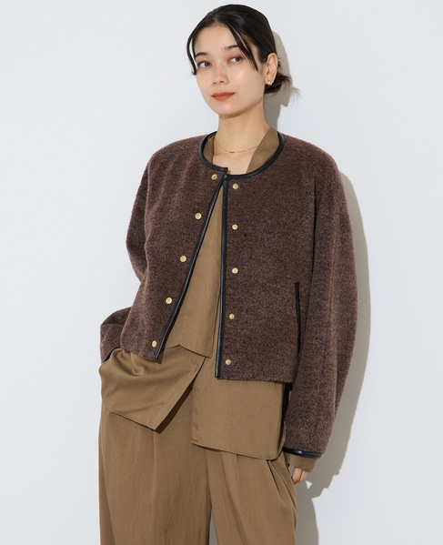 クロップドボアジャケット 詳細画像 ブラウン 3