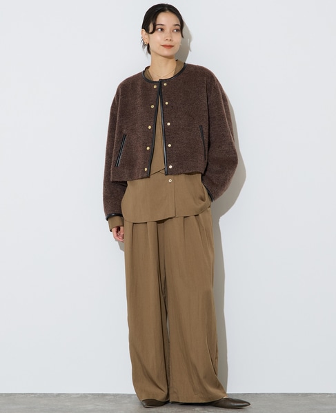 クロップドボアジャケット 詳細画像 ブラウン 4